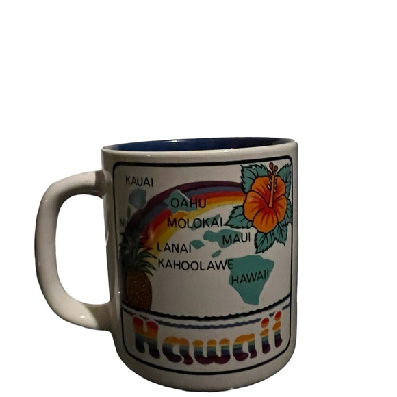 SOLD Vintage Hawaii Hilo Hattie Rainbow Pineapple Hibiscus coffee/tea cup - Picture 3 of 5
